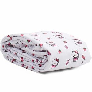Rare Hello Kitty Sanrio Twin Bed Flat sheet Strawberry Milkshake- %100 cotton